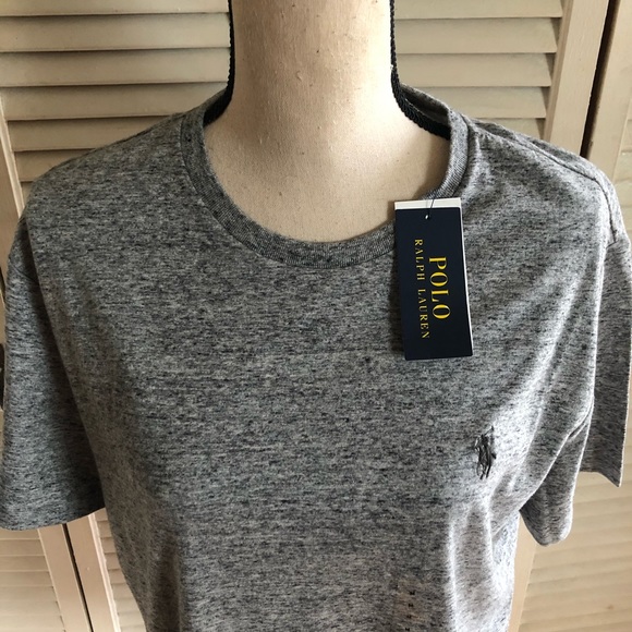 NWT Men’s Heather Gray Classic Polo Shirt W/ Logo - Picture 2 of 5